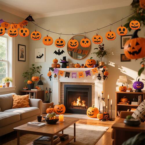 24pcs Halloween Pumpkin Ornaments Halloween Pumpkin Wood