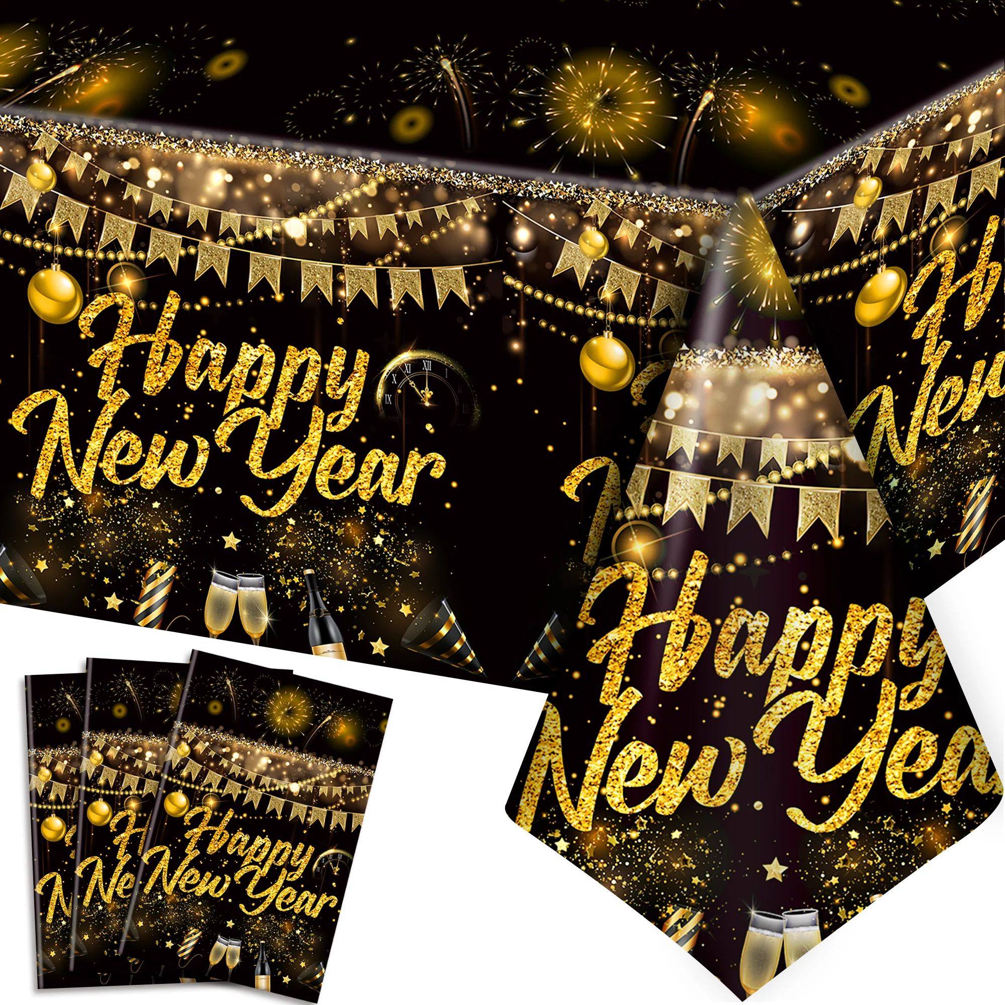 3 Pcs Happy New Year Party Tablecloth Happy New Year Tableco