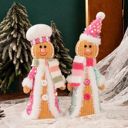 Cute Christmas Gingerbread Man Decor  Standing Dolls Festive