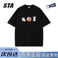 STA旗舰店美式潮牌小众设计短袖男女夏季重磅纯棉oversize显瘦t恤