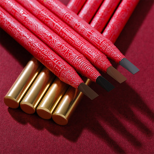 拉线眉笔防水不晕染正品金玫瑰画眉笔中国风刀削式眉笔初学者