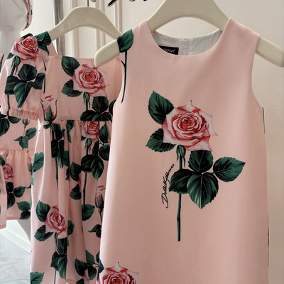 D&Gdress女童夏季连衣裙粉色轻奢