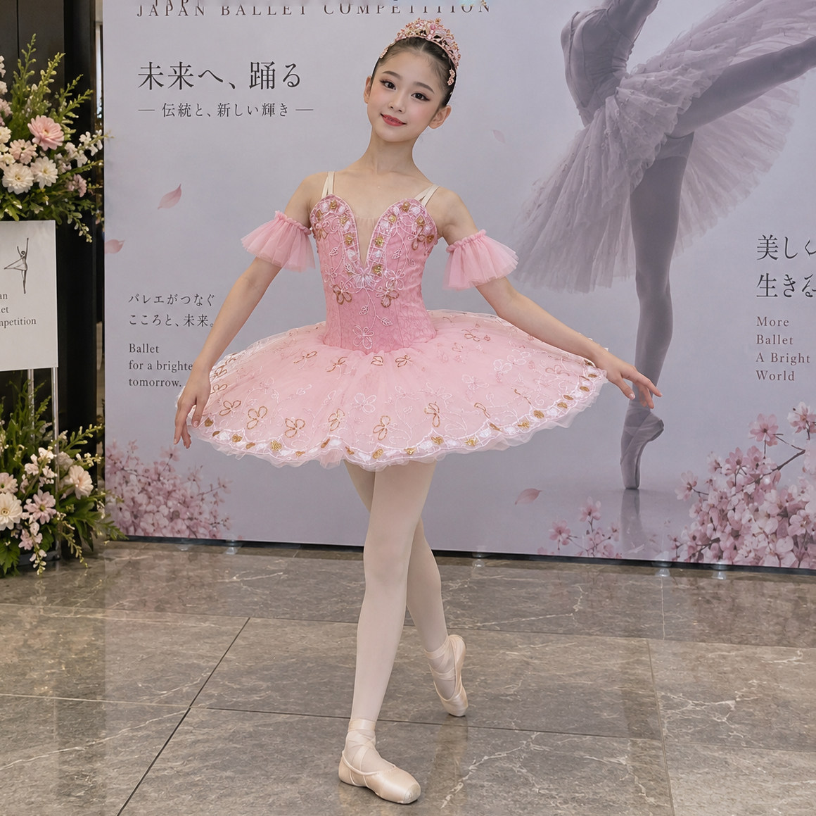 丹律诗新款粉色儿童芭蕾舞tutu裙比赛演出服凸凸裙木偶娃娃睡美人