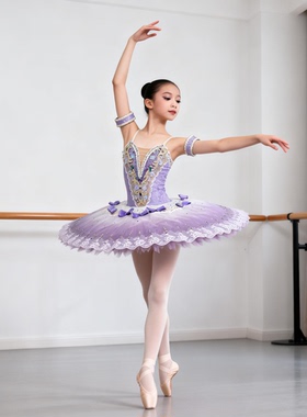 【丹律诗】高端定制紫色芭蕾舞tutu裙儿童成人演出服渐变比赛服