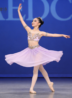 【丹律诗】淡紫色分体芭蕾裙雪纺舞姬变奏一千零一夜演出服比赛裙