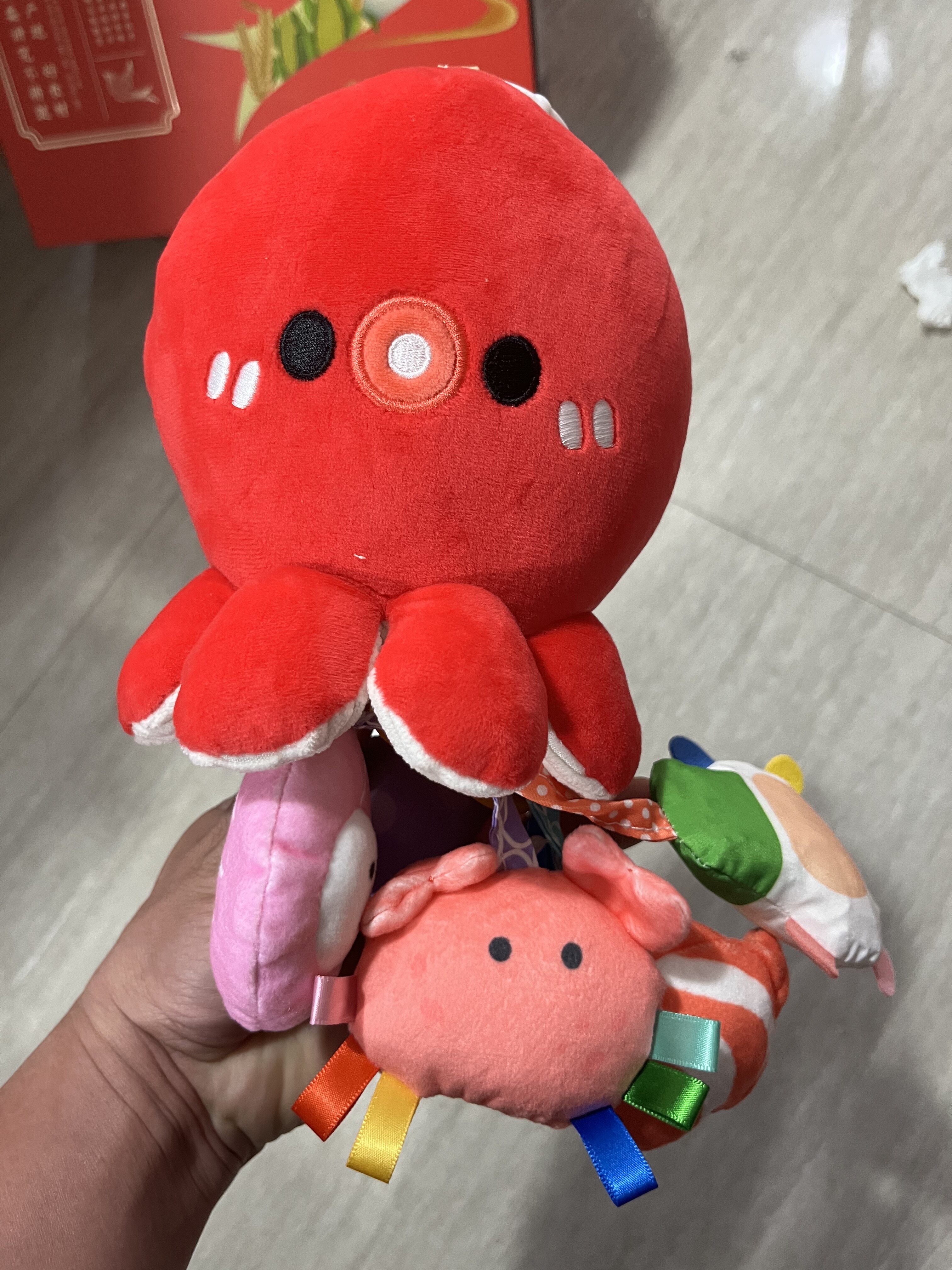 买就送摇铃 澳贝新生儿推车挂件章鱼抽抽乐婴儿车宝宝车安抚挂饰