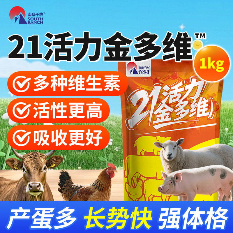 21活力金维兽用电解多维补充多种维生素猪牛羊鸡鸭鹅兔用黄金多维