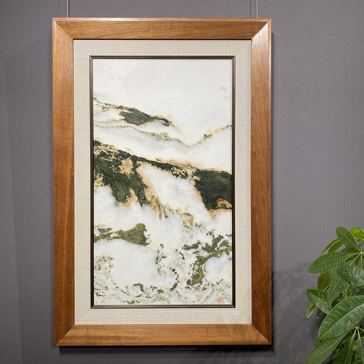 取画人玄关新中式天然大理石画