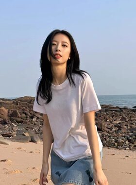 明星同款纯棉圆领短袖女百搭