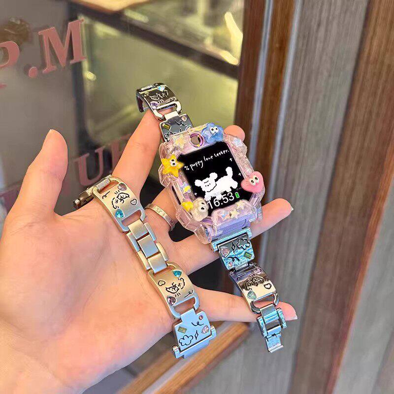 适用小天才电话手表表带Z11Z9PROZ8金属手镯z7sz6AD3SQ3A卡通D5D2