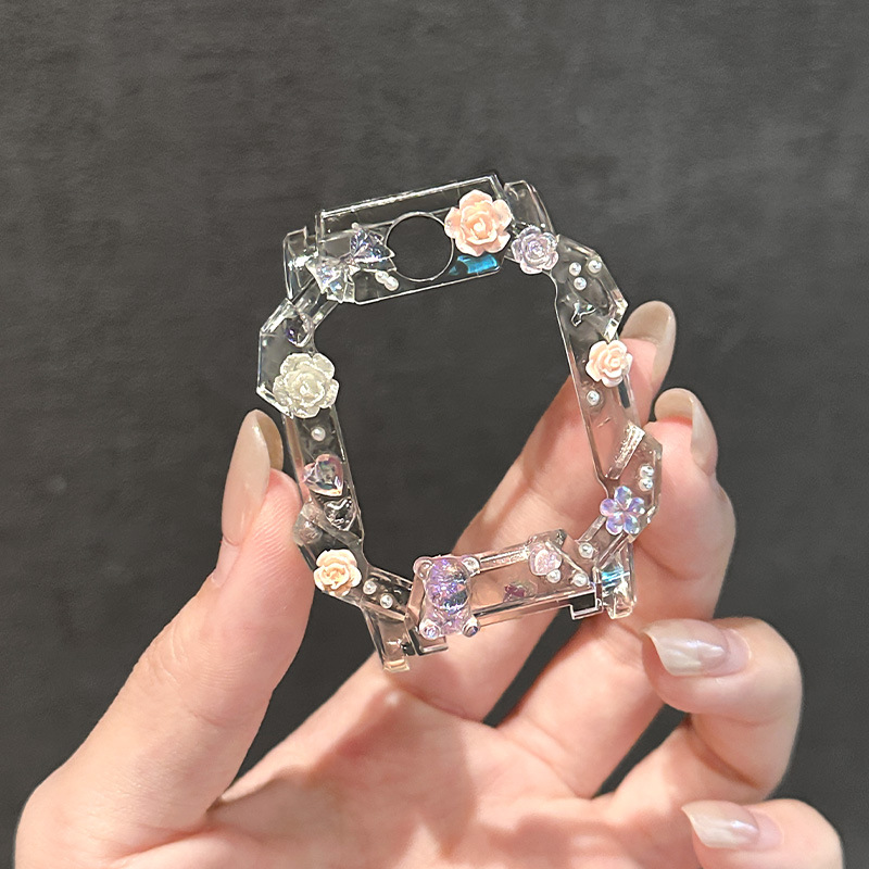 山茶花套装适用小天才儿童电话手表表带z10z9z8少年DIY保护壳Q3D5