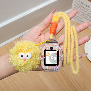 适用华为华为KTY-L10儿童电话手表5表带4pro保护壳吊绳表袋挂脖套