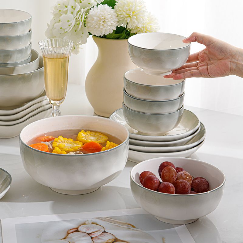 碗盘套装家用釉下彩陶瓷饭碗新款微波炉碗碟高级盘子简约碗盘餐具