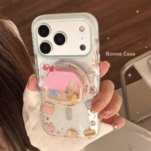 适用苹果17promax手机壳不包镜头iPhone16无摄像保护女生超好看可爱卡通15软硅胶全包防摔14新款13透明带支架