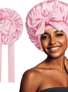 Women Satin Solid Sleeping Hat Night Sleep Cap Hair 睡帽家居