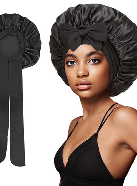 silk hair bonnet Satin Bonnets Cap Night Sleep Hat Hair Bon