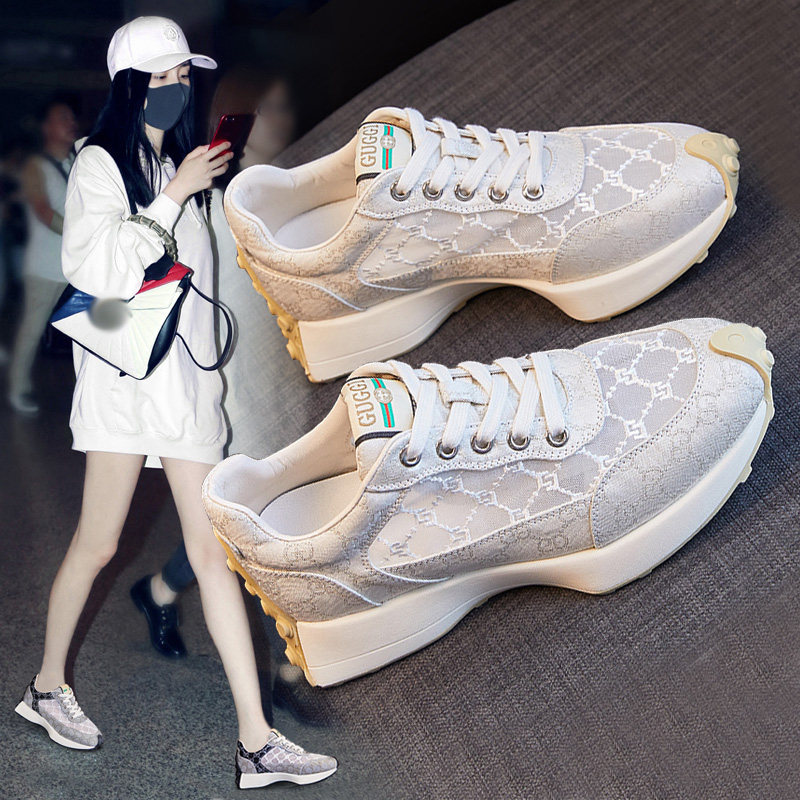 老爹鞋女ins潮2024夏季新款百搭网红厚底网鞋休闲运动阿甘鞋女鞋