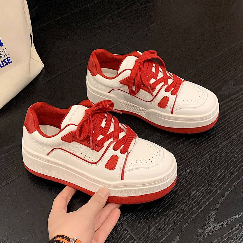 真皮小白鞋女2026春季新款松糕百搭学生增高网红厚底休闲运动板鞋,女鞋,休闲板鞋,淘宝优惠券,粉丝福利购,淘宝优惠卷