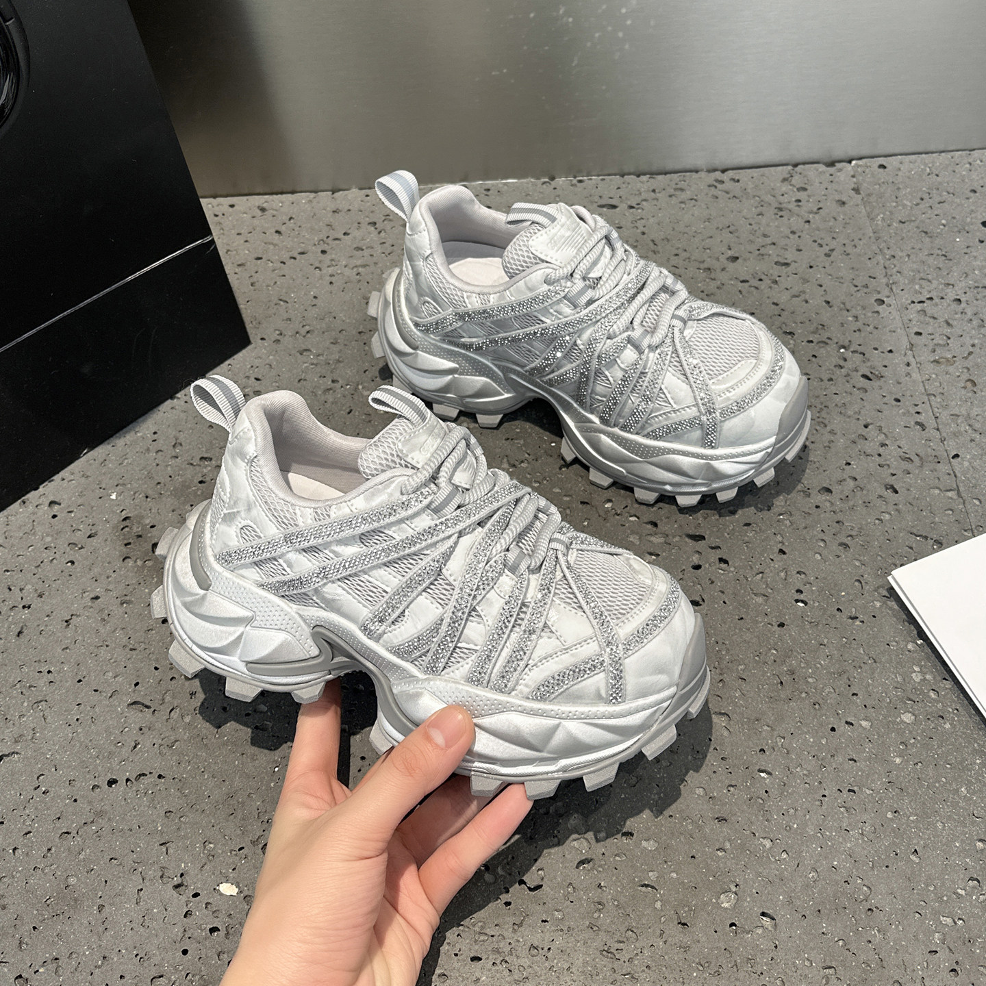 厚底老爹鞋女2026春季新款网红增高网面透气百搭超火运动休闲鞋子