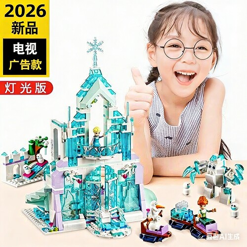 儿童适用乐高女孩子益智拼装冰雪奇缘公主系列大城堡别墅房子玩具