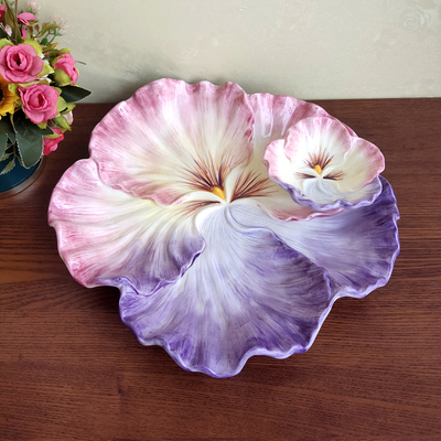 Functionart陶瓷三色堇饺子盘