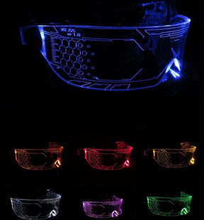 赛博朋克2077酒吧夜店舞台表演ggo未来科技科幻感led发光眼镜面罩