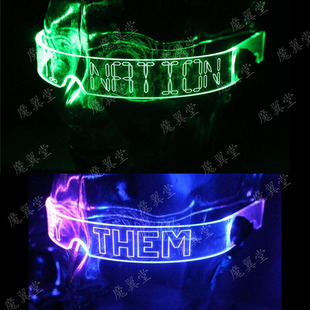 赛博朋克2077酒吧夜店gogo未来科幻科技气氛暖场道具led发光眼镜