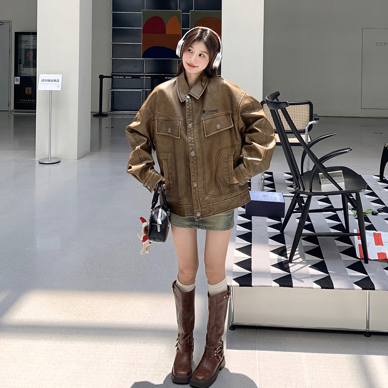 226-22668P175K238擦色韩版皮衣升级加绒P215K298,女装皮衣,2C226