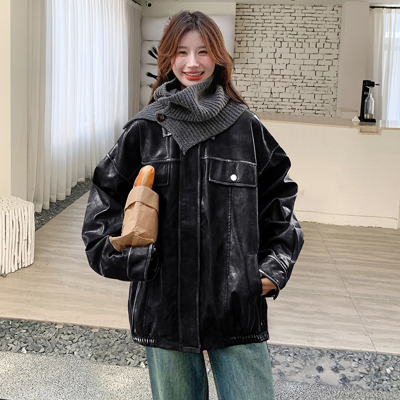 新款226-22667P175K238擦色皮衣加绒款P215K298,女装皮衣,2C226