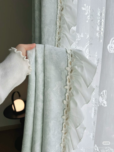 窗帘花边美式奶油风纯白蕾丝窗纱侧拼接立边卧室装饰辅料水溶宽边