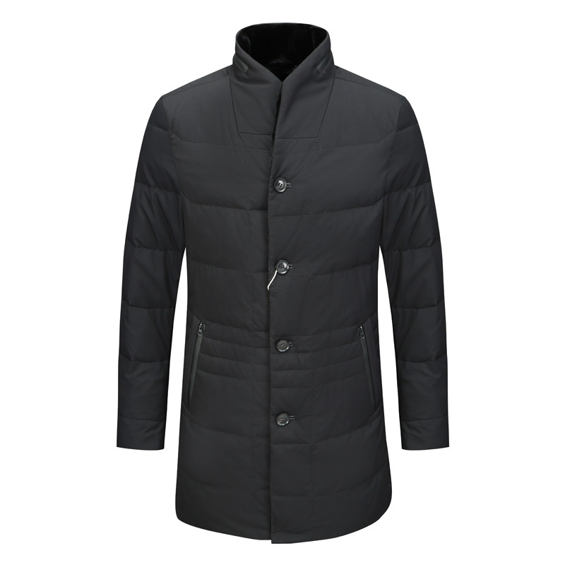 H1220芭断码清仓冬季中年男式獭兔毛领兔毛皮胆立领保暖黑色棉衣,男装,毛呢大衣,淘宝优惠券,粉丝福利购,淘宝优惠卷