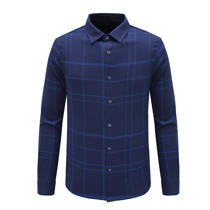 50.3％羊毛长袖衬衫大格子