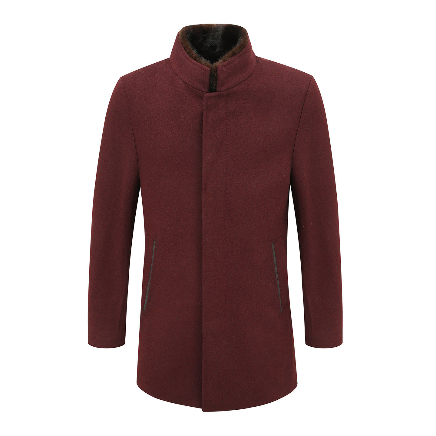 MY494美断码清仓秋冬中年男士水貂毛领暗红色商务休闲羊毛呢大衣,男装,毛呢大衣,淘宝优惠券,粉丝福利购,淘宝优惠卷