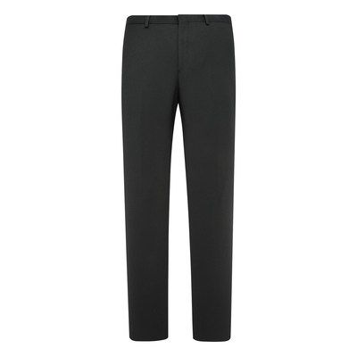 50％羊毛黑色中腰直筒单西裤