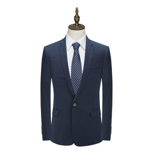 上班正装 男士 深蓝色一粒扣双开衩羊毛西服 清仓春秋款 YW380依断码