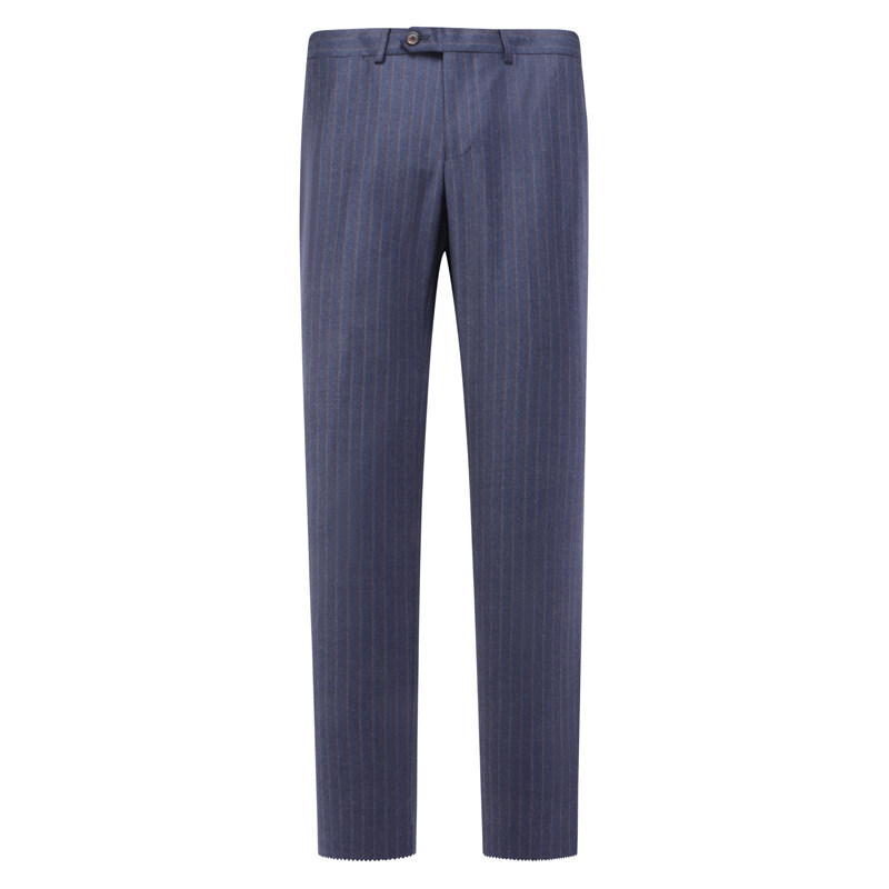 绵羊毛意大利面料深蓝色西裤