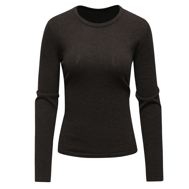 纯色针织衫修身圆领套头