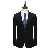 MY334美断码 百搭黑色羊毛两粒扣西服外套 商务正装 清仓春秋款 男士