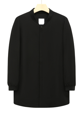 CA341卡换季断码清仓秋季男士时尚百搭黑色棒球领休闲中长款夹克