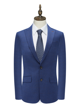 B1637鸟断码清仓春秋款男士职业装67.3％绵羊毛深蓝色两粒扣西服