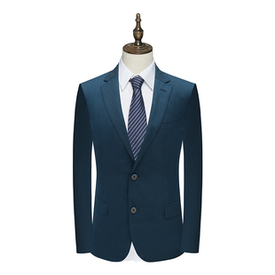 MY324美断码清仓春秋男士商务绅士孔雀蓝80%羊毛两粒扣职业西服