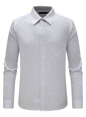 SA91萨断码清仓春秋款男士紫色小格子全棉免烫意大利面料长袖衬衫