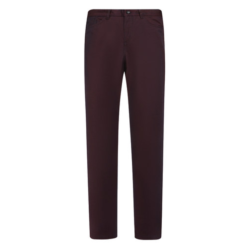 百搭暗红色中腰直筒弹力休闲裤