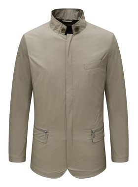 KL194凯LAI换季断码清仓秋冬男士时尚卡其色立领商务休闲夹克外套