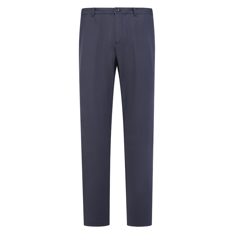 休闲通勤百搭深蓝色弹力直筒裤