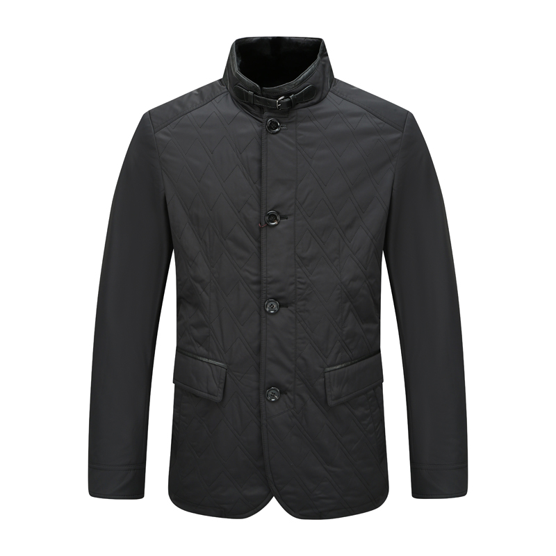 兔毛皮内胆防风保暖立领尼克服