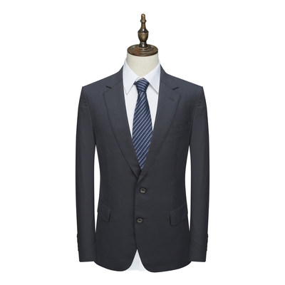 藏青色商务职业装羊毛两粒扣西服