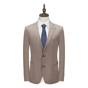 MY508美断码清仓春秋款男士商务休闲深卡其色两粒扣可机洗单西装