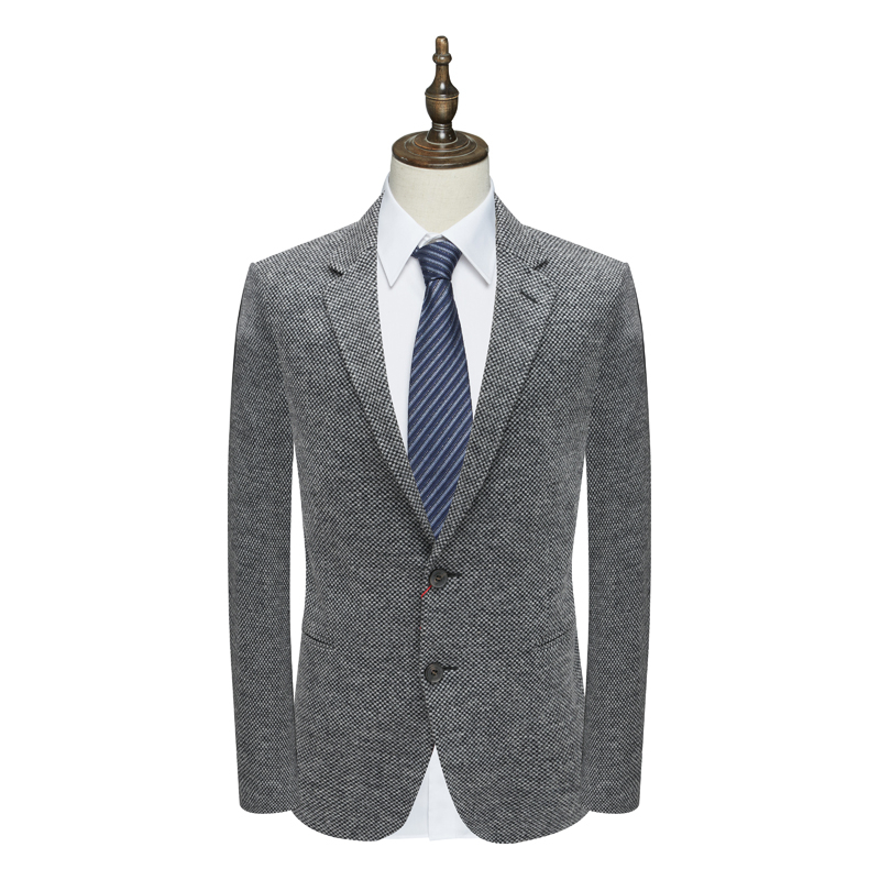 50.7％绵羊毛商务绅士灰色西服