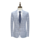 男士 SL26仕东断码 清仓春秋款 商务绅士灰蓝格纹73％羊毛混纺单西服